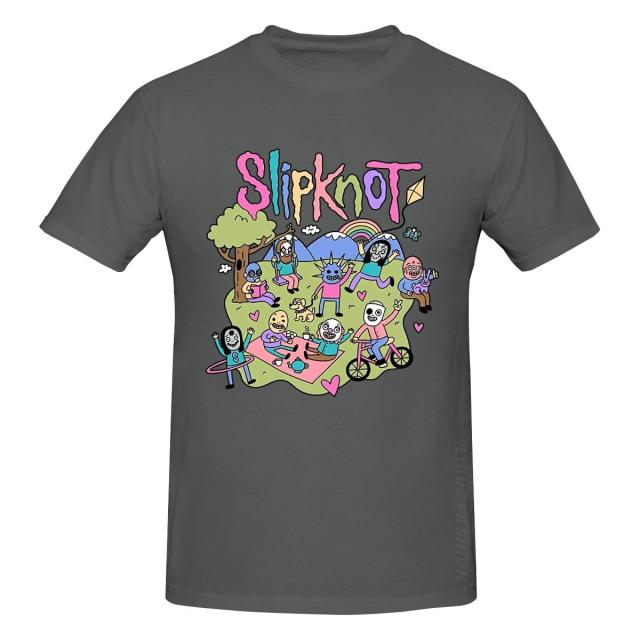 スリップノット 半袖Tシャツ カートゥーンデザイン トップス